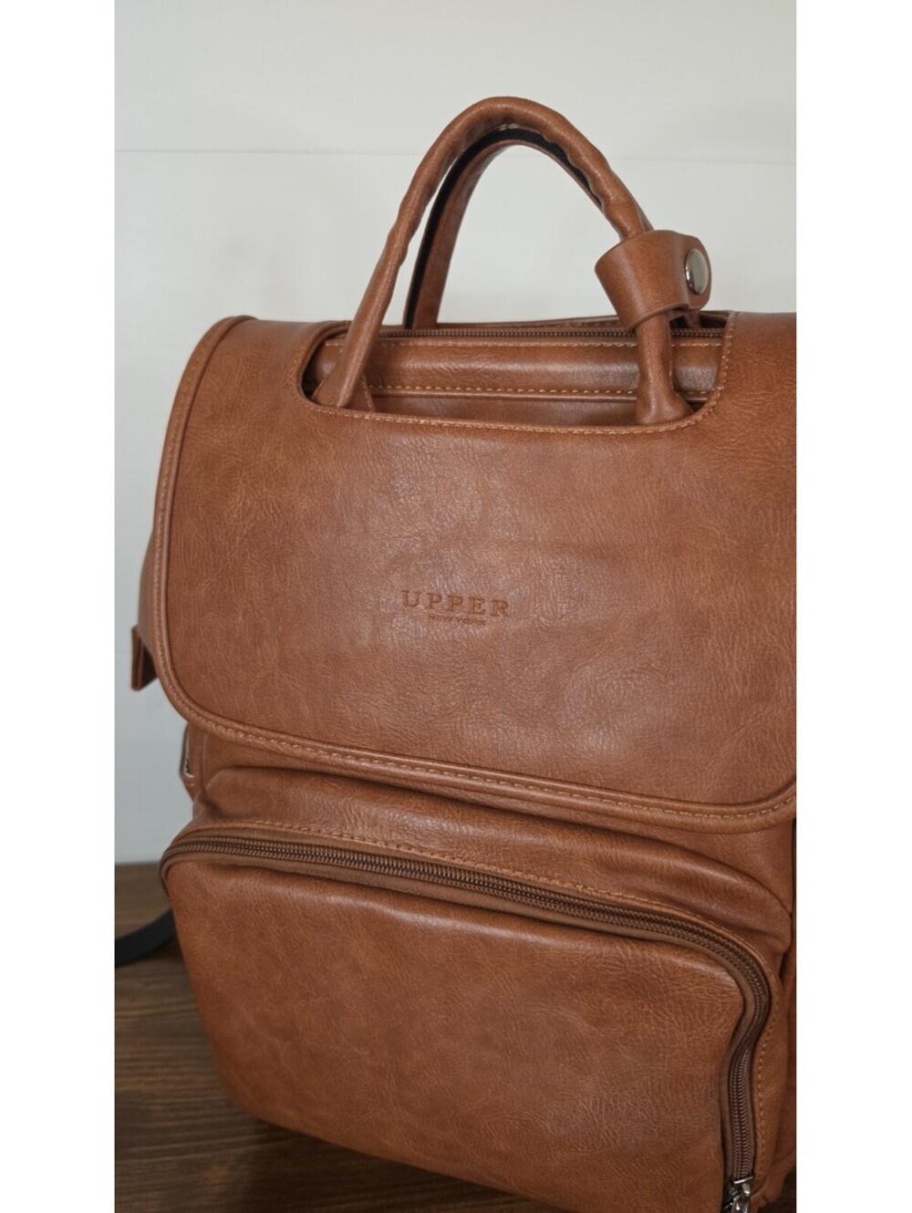 UPPER New York Vegan Leather Diaper Bag, Brown, # 63 - Picture 6 of 15